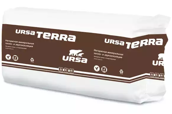 Минеральная вата URSA Тerra 37 PN (1250х610х50 мм) 20 шт фото